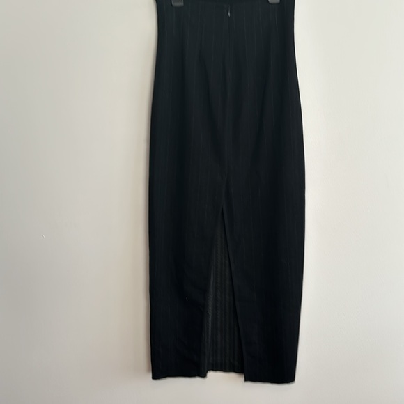 New Zara black striped long skirt pencil with the back slit size S - Picture 3 of 9